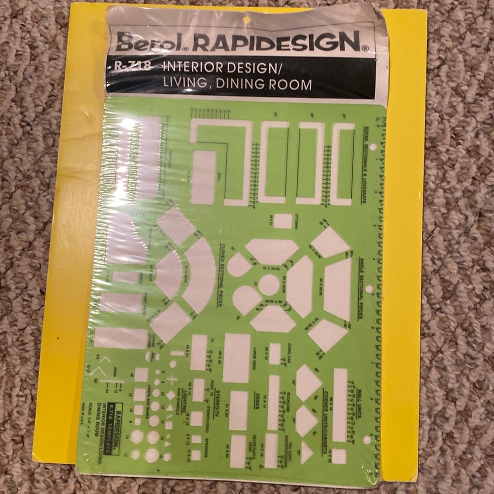 NIP Berol Rapiddesign #R-718 Interior Design/Living, Dining Room Template